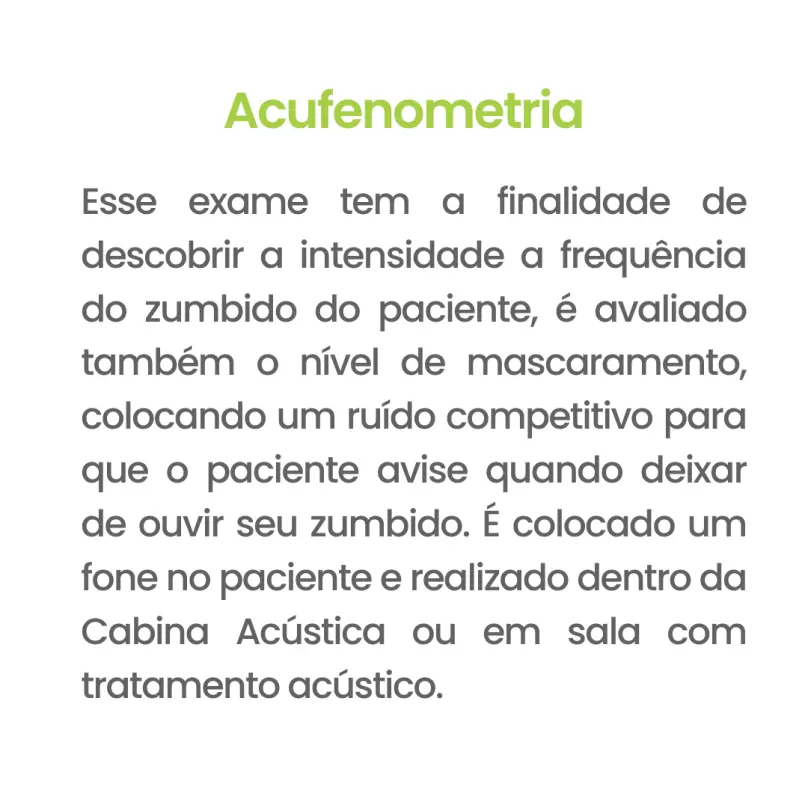 Acufenometria Exame Audição