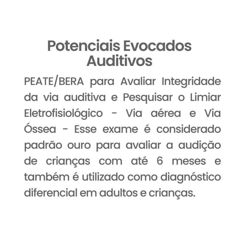 Exame Potenciais Evocados Auditivos