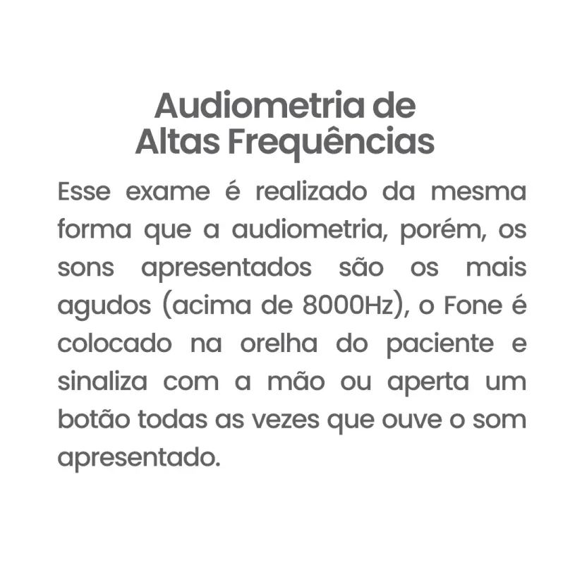 Audiometria de Altas Frequencias Exame Audição