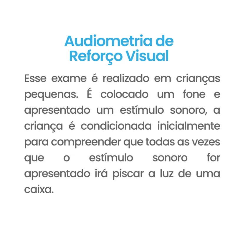 Exame Audiometria de Reforço Visual