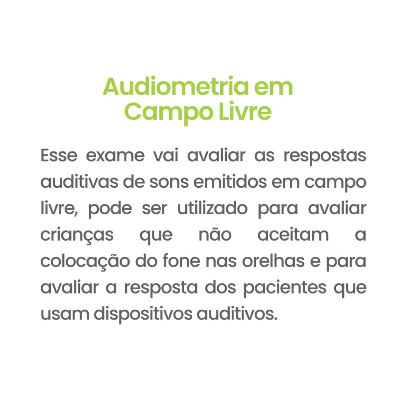 Exame Audiometria em Campo Livre