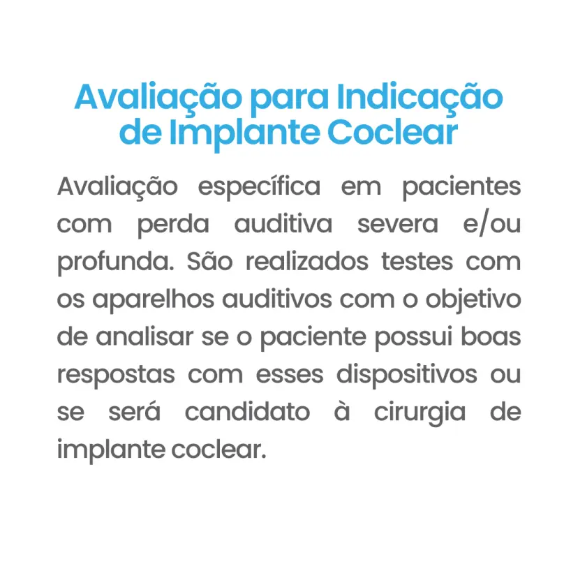 Exame Avaliação de Implante Coclear